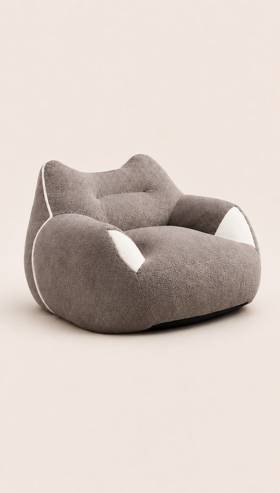 Grey Boucle Lounge Chair